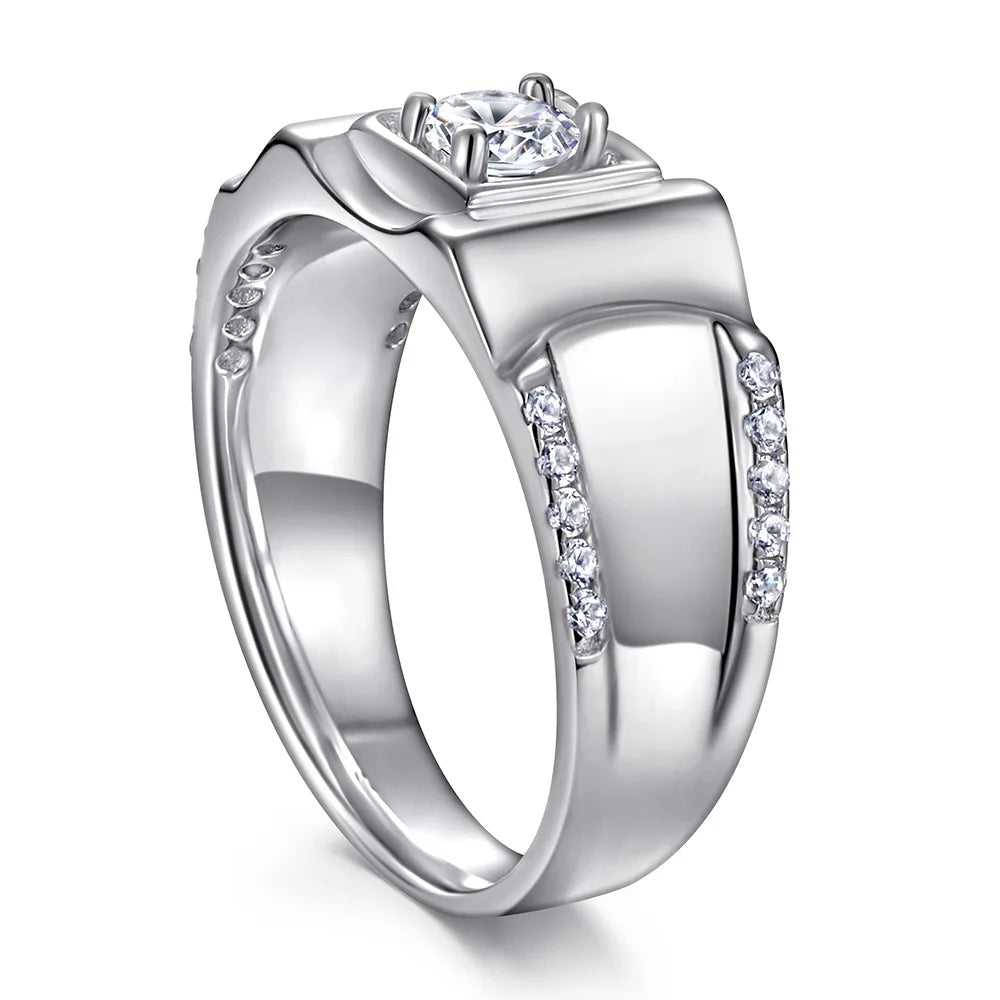 MuShan Jewelry 925 Sterling Silver Ring Wedding Band High Carbon Diamond Bridal Shower Luxury Style Women Rings Fine Jewelry