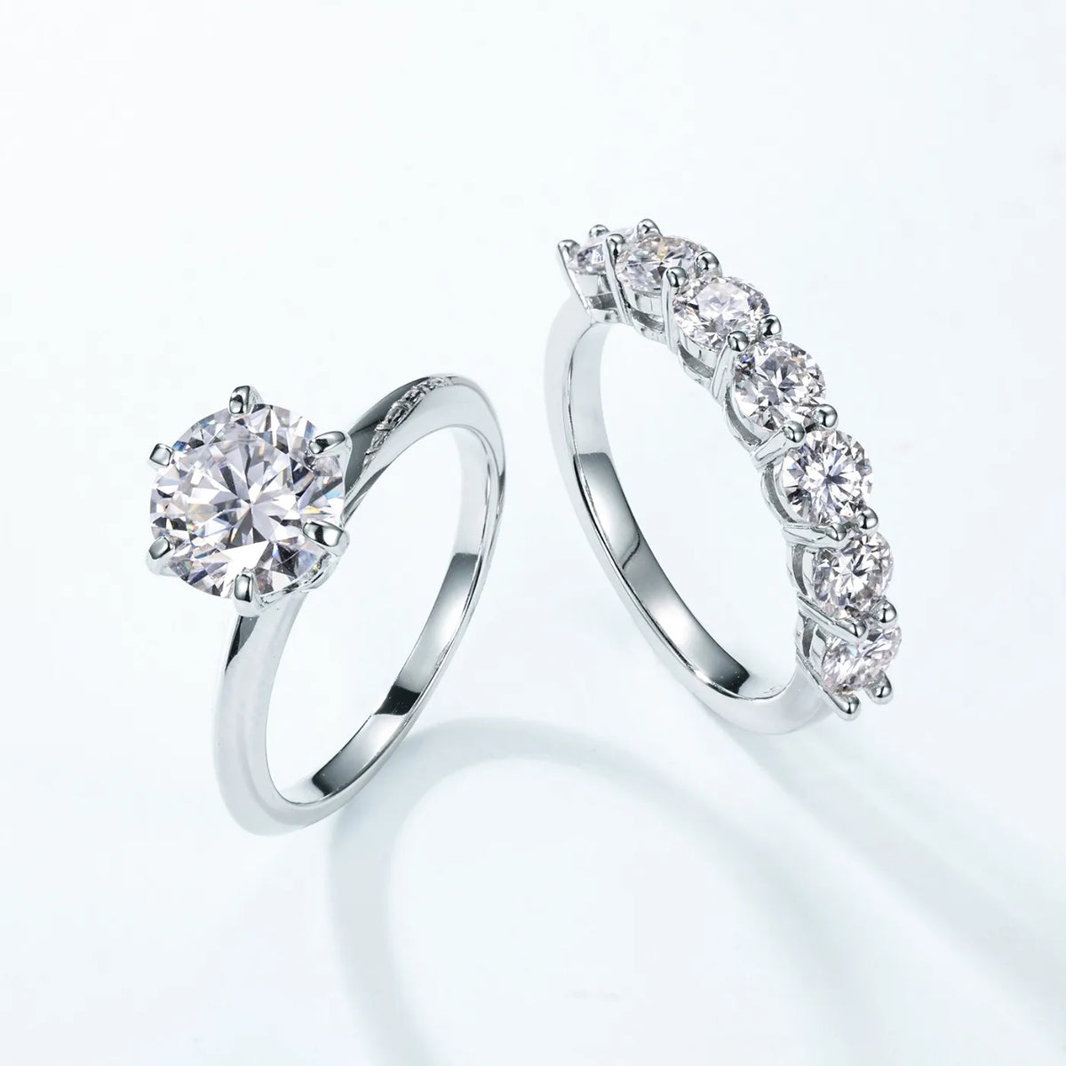 Bague de mariage en argent sterling 925 MUHAN Luxury Jewelry pour femme, diamant moissanite couleur D, bijou raffiné avec certificat GRA