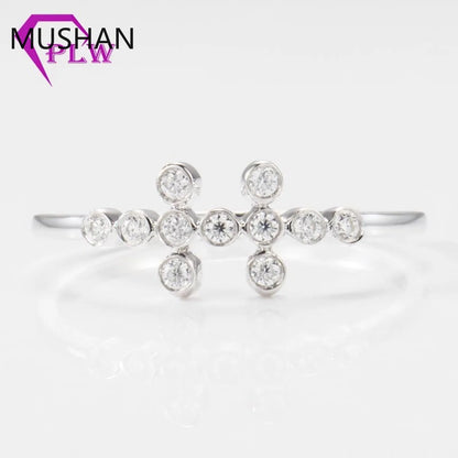 Anillo de boda MUSHAN de lujo personalizado en oro de 14K o 18K con diamantes de moissanita y piedras preciosas cultivadas en laboratorio para mujer