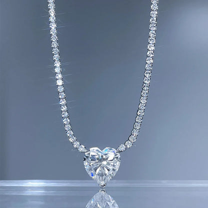 MuShan Designer Jewelry 925 Sterling Silver Necklace Emerald Moissanite for Mom Platinum Plated MST Patent Festive Necklace