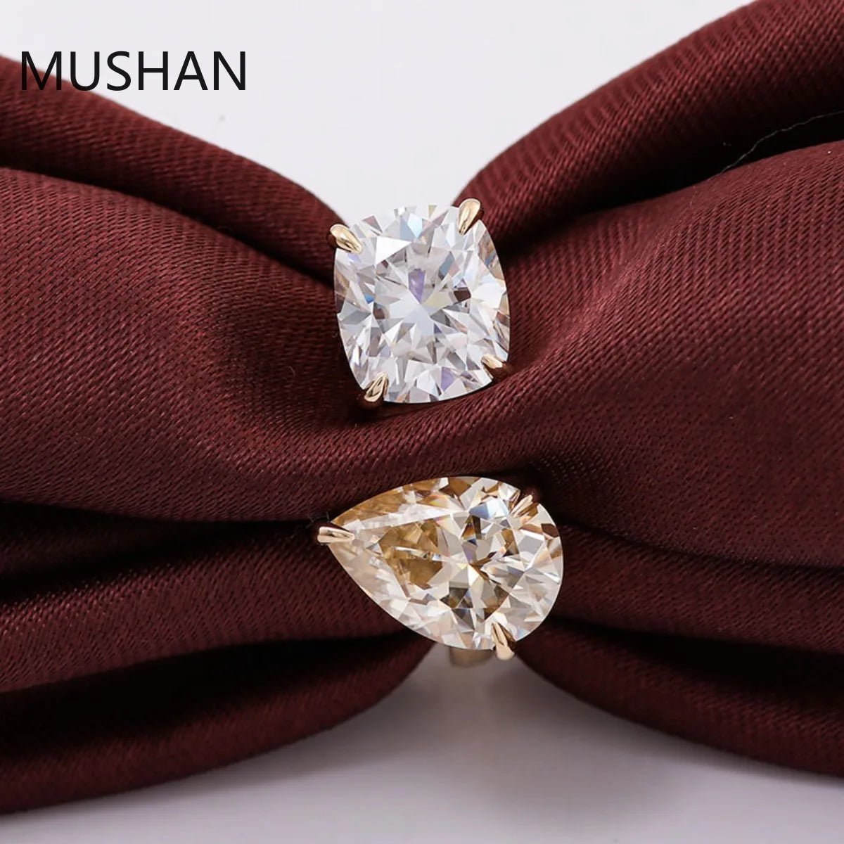 MUSHAN Luxury Custom 14K 18K Gold Rings Band Jewelry With Moissanite Diamond Lab Grown Gemstones Diamond Wedding Ring For Women