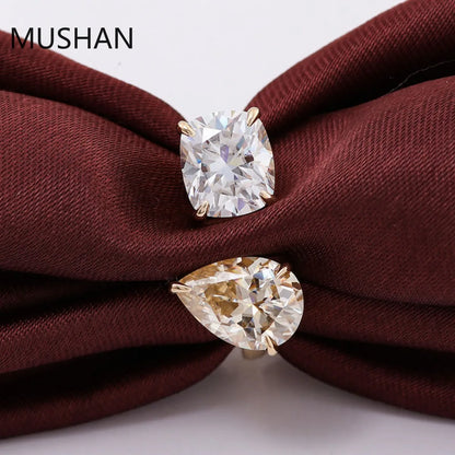 MUSHAN Luxury Custom 14K 18K Gold Rings Band Jewelry With Moissanite Diamond Lab Grown Gemstones Diamond Wedding Ring For Women