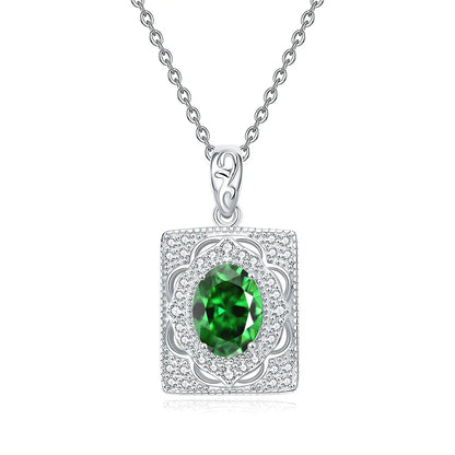 MuShan Jewelry 925 Sterling Silver Necklace Pendant Chain HCD Gemstones Birthday Gift Minimalist Style Women Necklaces Jewelry