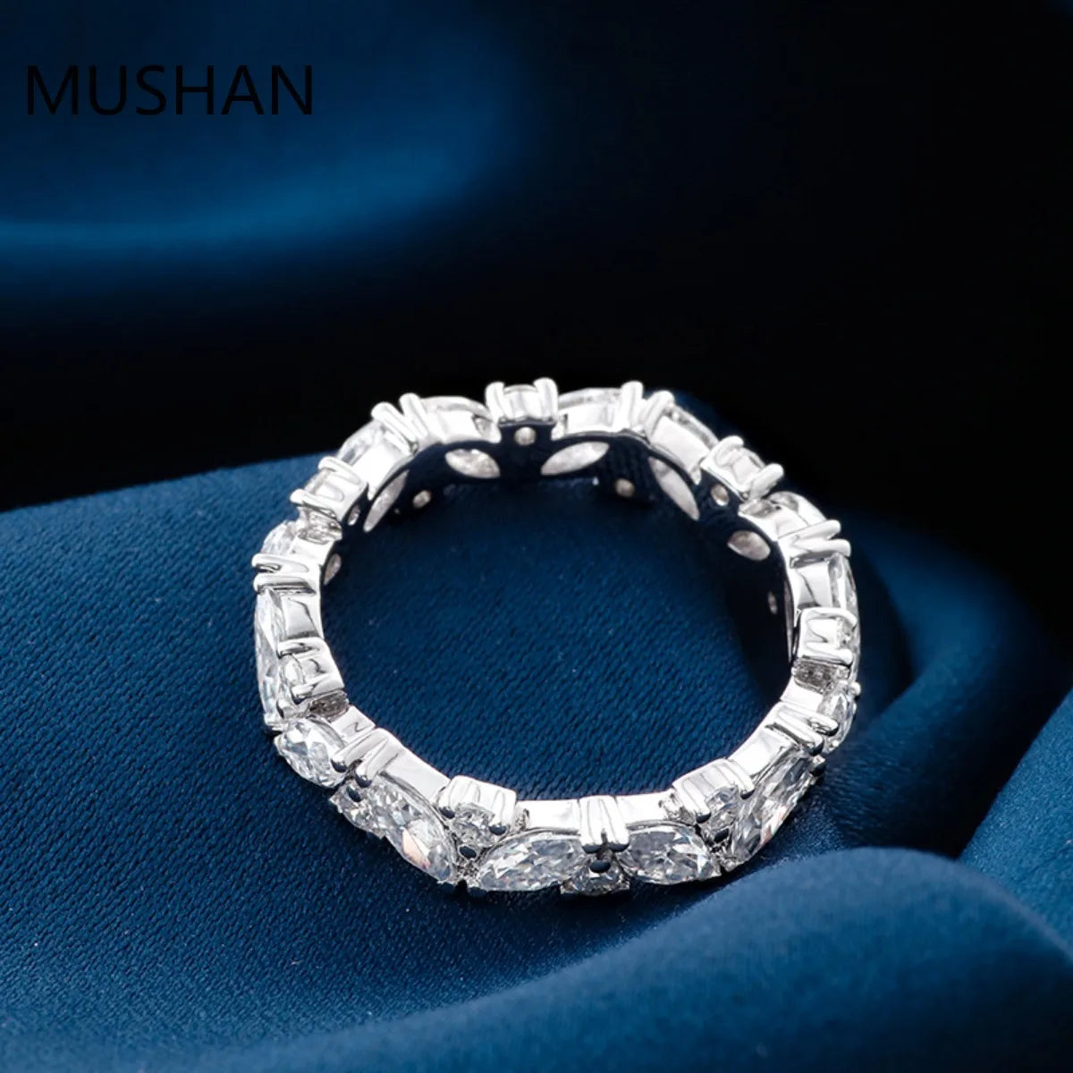 MUSHAN Luxury Custom 14K 18K Gold Rings Band Jewelry With Moissanite Diamond Lab Grown Gemstones Diamond Wedding Ring For Women