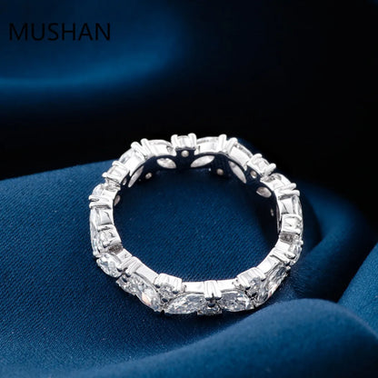 MUSHAN Luxury Custom 14K 18K Gold Rings Band Jewelry With Moissanite Diamond Lab Grown Gemstones Diamond Wedding Ring For Women