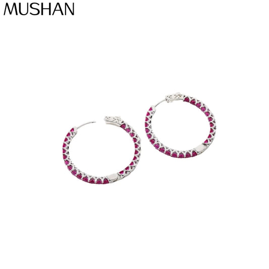 MuShan Jewelry 925 Sterling Silver Earring Designer High Carbon Gemstones HCD Gemstones 925 Sterling Silver Studs Accessories