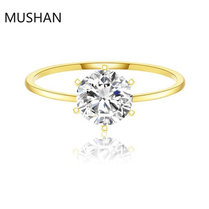 MUSHAN Luxury Custom 14K 18K Gold Rings Band Jewelry With Moissanite Diamond Lab Grown Gemstones Diamond Wedding Ring For Women