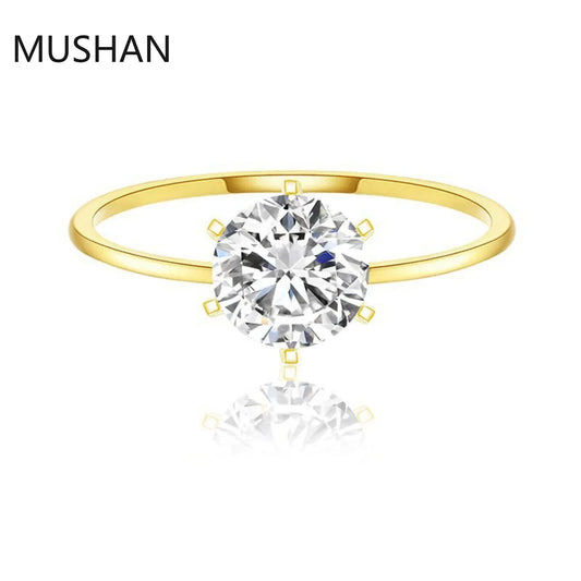MUSHAN Luxury Custom 14K 18K Gold Rings Band Jewelry With Moissanite Diamond Lab Grown Gemstones Diamond Wedding Ring For Women