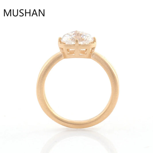 MUSHAN Luxury Custom 14K 18K Gold Rings Band Jewelry With Moissanite Diamond Lab Grown Gemstones Diamond Wedding Ring For Women