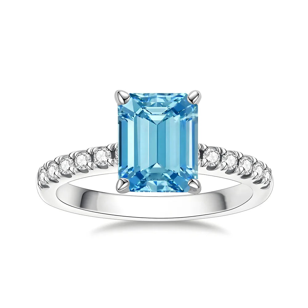 MuShan Designer Jewelry 925 Sterling Silver Ring Lab Grown Emerald Round Formal Ring for Women 18K Gold Plated Anniversary Rings