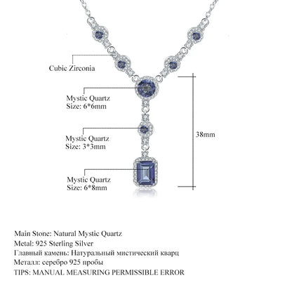 MUSHAN Bespoke Jewelry 925 Sterling Silver Necklace Lab Blue Ruby Cushion Evening Wear for Women 18K Gold Plated Anniversary