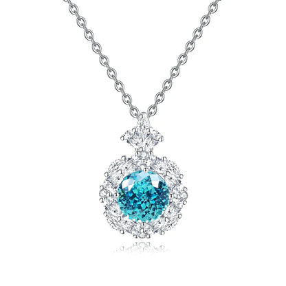 MuShan Jewelry 925 Sterling Silver Necklace Pendant Chain HCD Gemstones Glamorous Style Luxury Jewelry Women Necklaces Jewelry