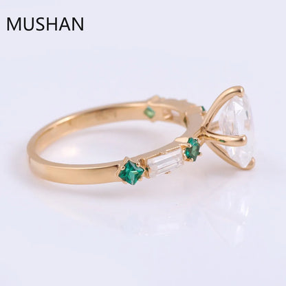 MUSHAN Luxury Custom 14K 18K Gold Rings Band Jewelry With Moissanite Diamond Lab Grown Gemstones Diamond Wedding Ring For Women