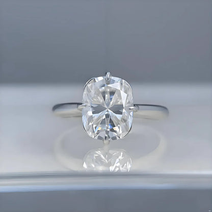 Bague MUSHAN Luxury Jewelry en argent sterling 925, diamant moissanite taille coussin de 4 carats (8x10 mm), plaquée rhodium, pour femme