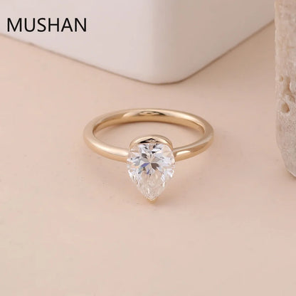 MUSHAN Luxury Custom 14K 18K Gold Rings Band Jewelry With Moissanite Diamond Lab Grown Gemstones Diamond Wedding Ring For Women