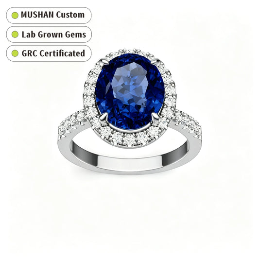 MUSHAN Custom Jewelry 925 Sterling Silver Ring Band 3ct Lab Grown Gemstones Ruby Emerald Sapphire Sunflower Rings Jewelry