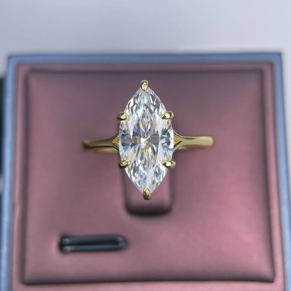 Anillo de mujer MUSHAN Luxury Jewelry de plata de ley 925, diamante de moissanita con certificado GRA, esmeralda, color D, joyería fina