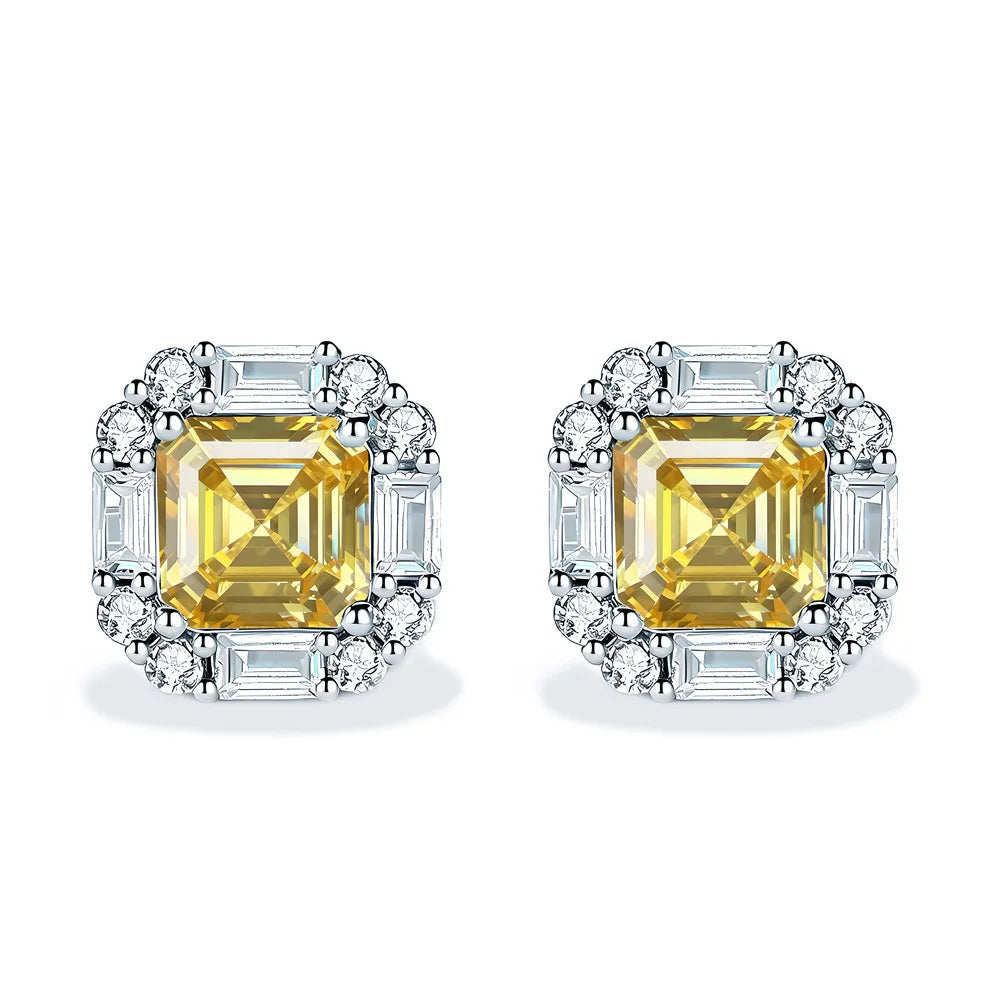 Pendientes de botón colgantes de plata de ley 925 de MuShan Jewelry con diamantes HCD, regalo para despedida de soltera, joyería elegante para mujer, joyería fina
