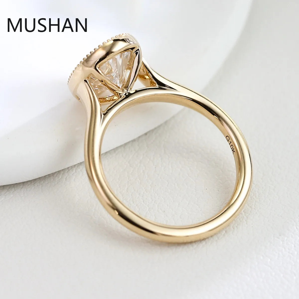 MUSHAN Luxury Custom 14K 18K Gold Rings Band Jewelry With Moissanite Diamond Lab Grown Gemstones Diamond Wedding Ring For Women