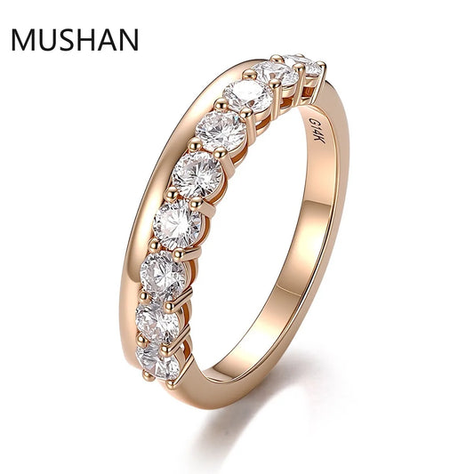 MUSHAN Luxury Custom 14K 18K Gold Rings Band Jewelry With Moissanite Diamond Lab Grown Gemstones Diamond Wedding Ring For Women