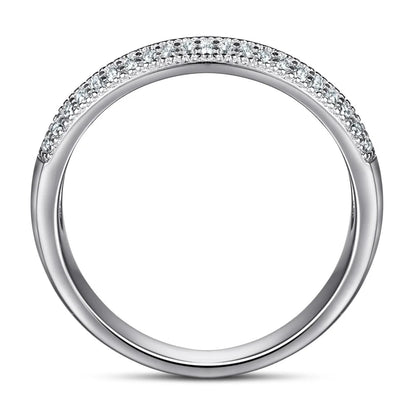 MuShan Jewelry 925 Sterling Silver Rings Bands Rings Bands Ring 7A Cubic Zirconia Rings Bands Engagement Rings Bands  Women Gift