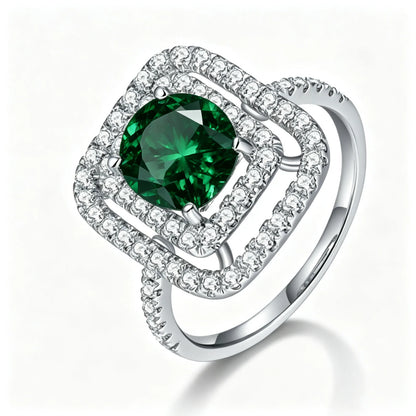 MUSHAN Custom Jewelry 925 Sterling Silver Ring Band Women 2ct Lab Grown Gemstones Ruby Emerald Sapphire Rings Jewelry