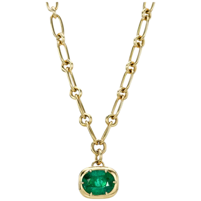 MUSHAN Collier de joaillerie sur mesure en argent sterling 925, pendentif avec émeraude, rubis ou saphir de culture pour femme, plaqué or 18 carats