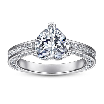 MuShan Jewelry 925 Sterling Silver Rings Bands Engagement Ring 7A Cubic Zirconia Rings Bands Dainty Anniversary  Women Gift