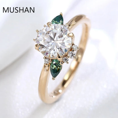 MUSHAN Luxury Custom 14K 18K Gold Rings Band Jewelry With Moissanite Diamond Lab Grown Gemstones Diamond Wedding Ring For Women