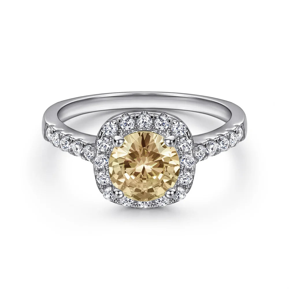 Bague MuShan en argent sterling 925, ornée de zircon de grade 7A, bijou fantaisie rayonnant plaqué or 18K pour femme