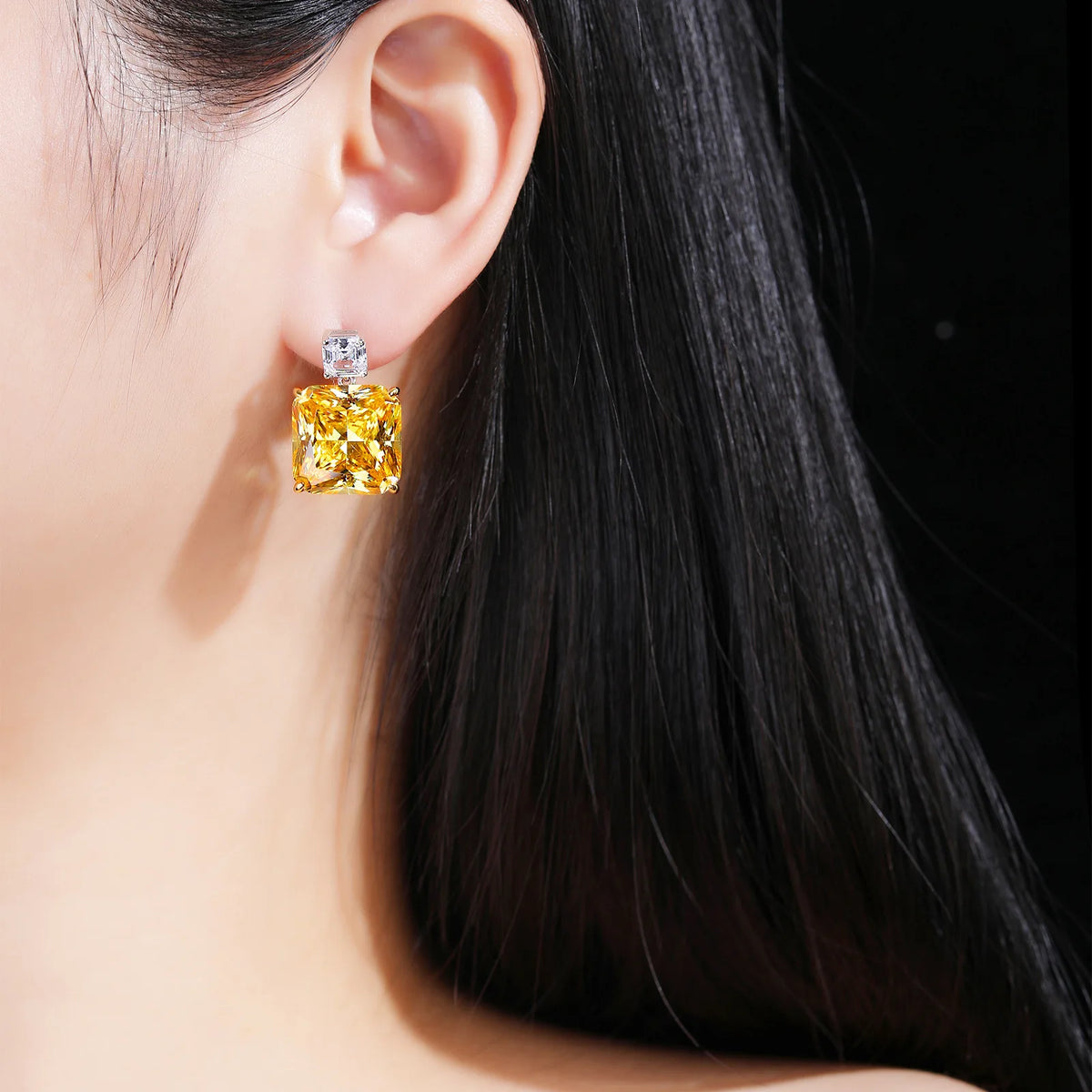 MuShan Jewelry 925 Sterling Silver Earring Fine 5A CZ Gemstones High Carbon Gemstones 925 Sterling Silver Earring Accessories