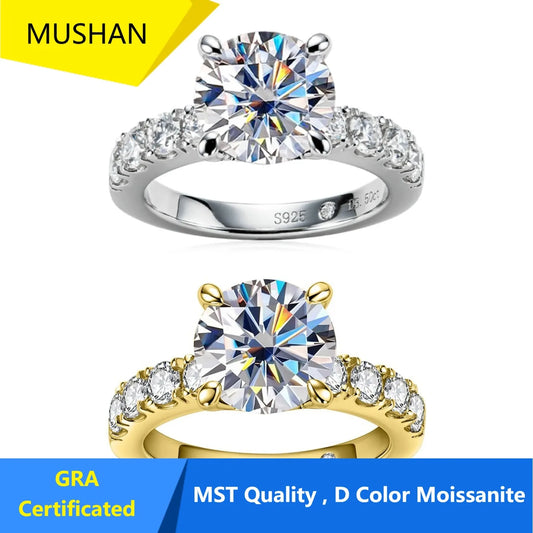 MUHAN Luxury Jewelry  925 Sterling Silver Ring Wedding Band  Women GRA Certificate Moissanite Diamond Rings D Color Fine Jewelry