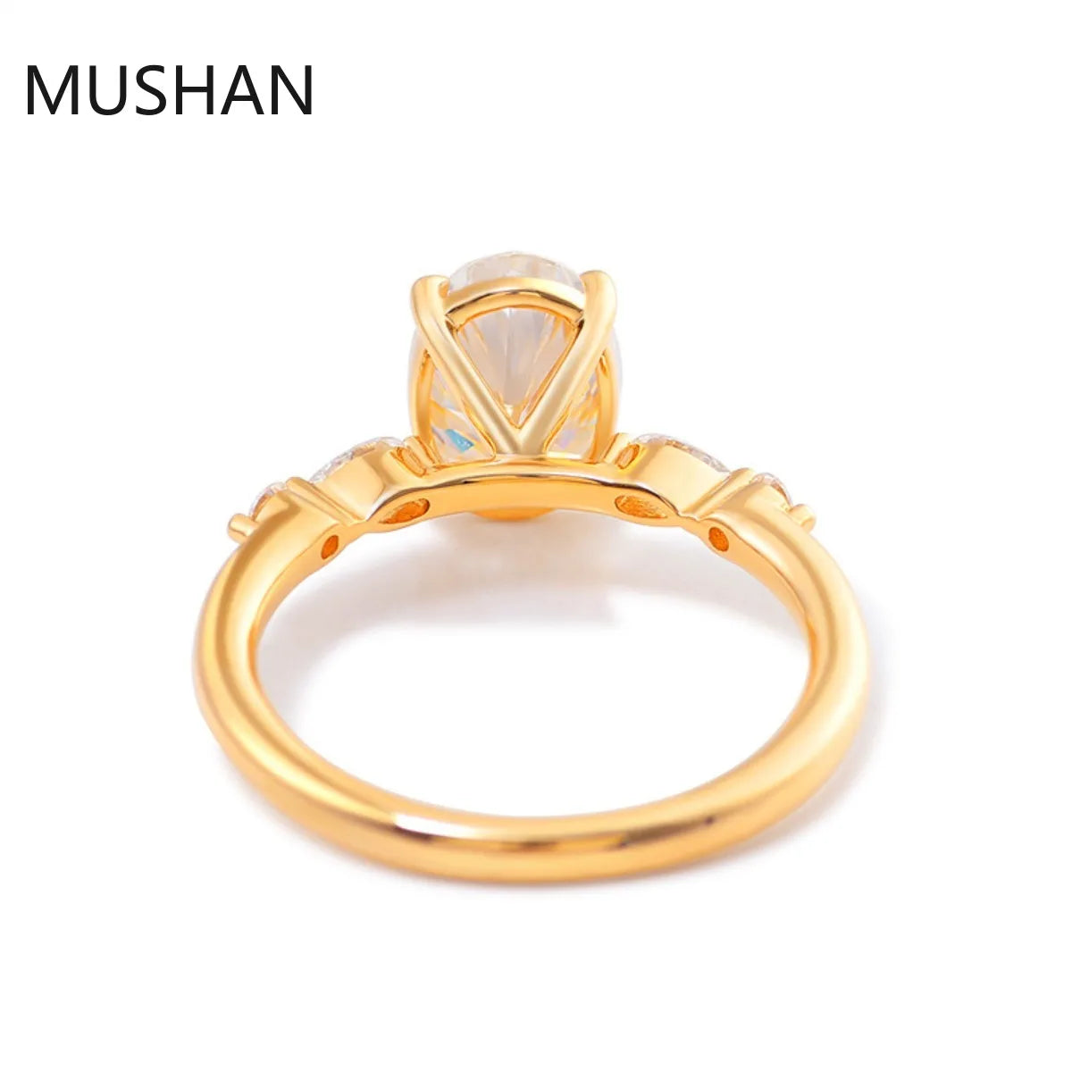 MUSHAN Luxury Custom 14K 18K Gold Rings Band Jewelry With Moissanite Diamond Lab Grown Gemstones Diamond Wedding Ring For Women