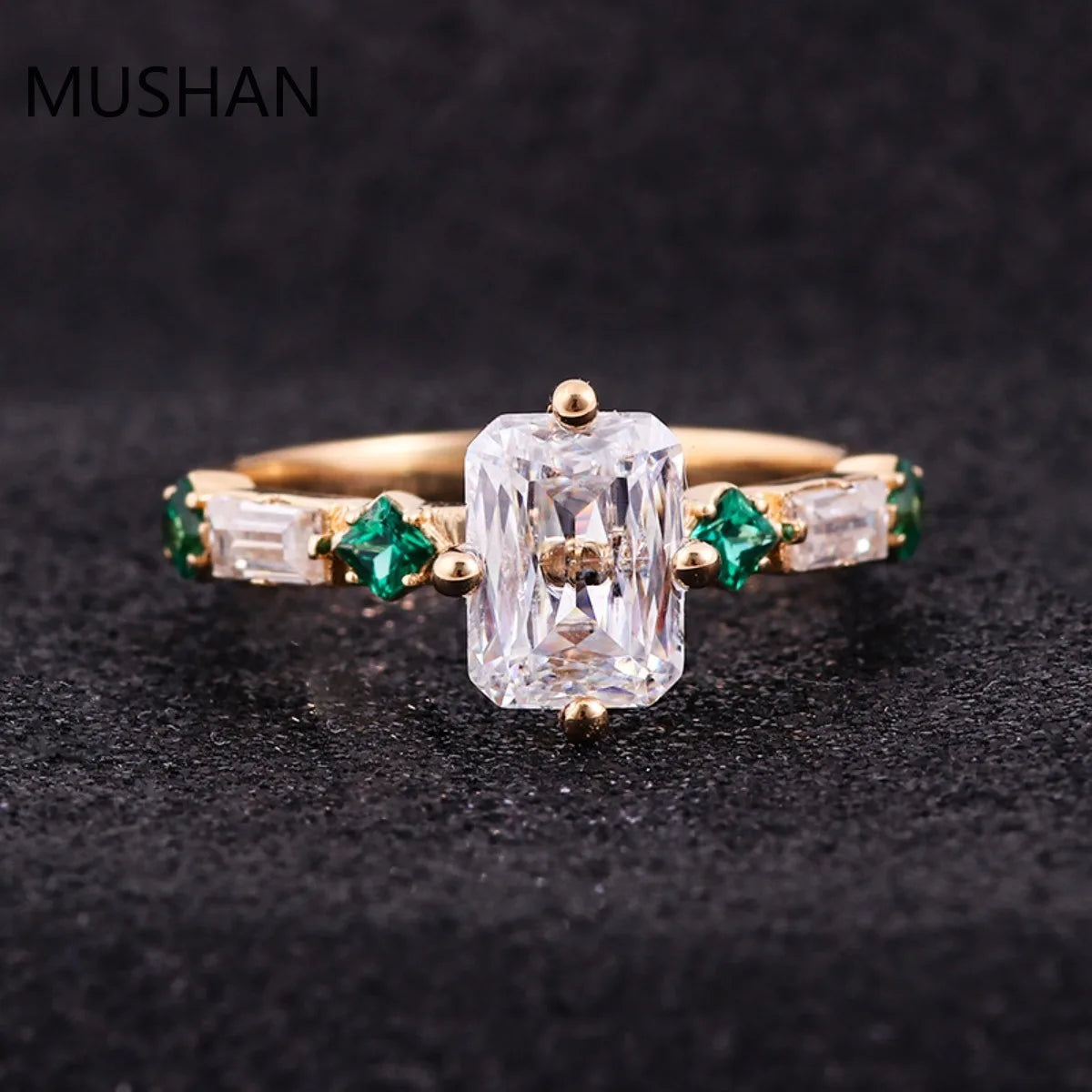 MUSHAN Luxury Custom 14K 18K Gold Rings Band Jewelry With Moissanite Diamond Lab Grown Gemstones Diamond Wedding Ring For Women