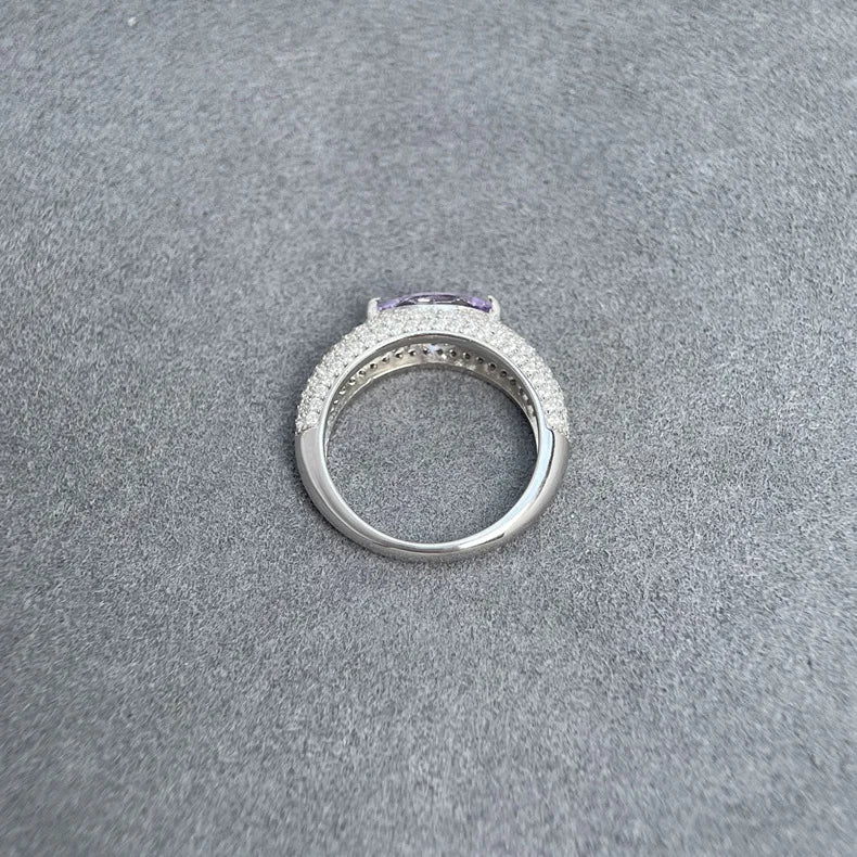 MuShan Jewelry 925 Sterling Silver Ring Wedding Band High Carbon Diamond Engagement Party Luxury Style Women Rings Fine Jewelry
