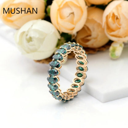 MUSHAN Luxury Custom 14K 18K Gold Rings Band Jewelry With Moissanite Diamond Lab Grown Gemstones Diamond Wedding Ring For Women
