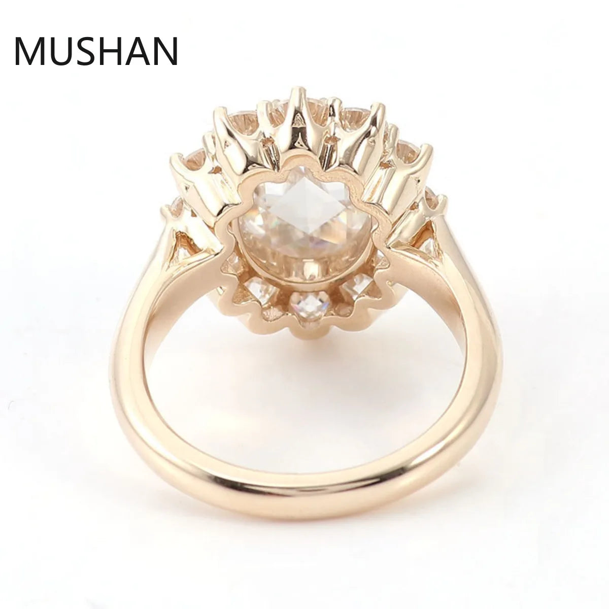 MUSHAN Luxury Custom 14K 18K Gold Rings Band Jewelry With Moissanite Diamond Lab Grown Gemstones Diamond Wedding Ring For Women