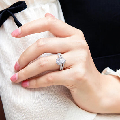 Anillos de plata de ley 925 MuShan Jewelry, anillo de moda con circonita cúbica 7A, regalo para mujer, compromiso, aniversario.