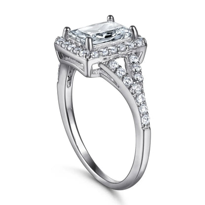 MuShan Jewelry 925 Sterling Silver Timeless Engagement Ring 5A Cubic Zirconia Rings Bands Anniversary Rings Bands  Women Gift