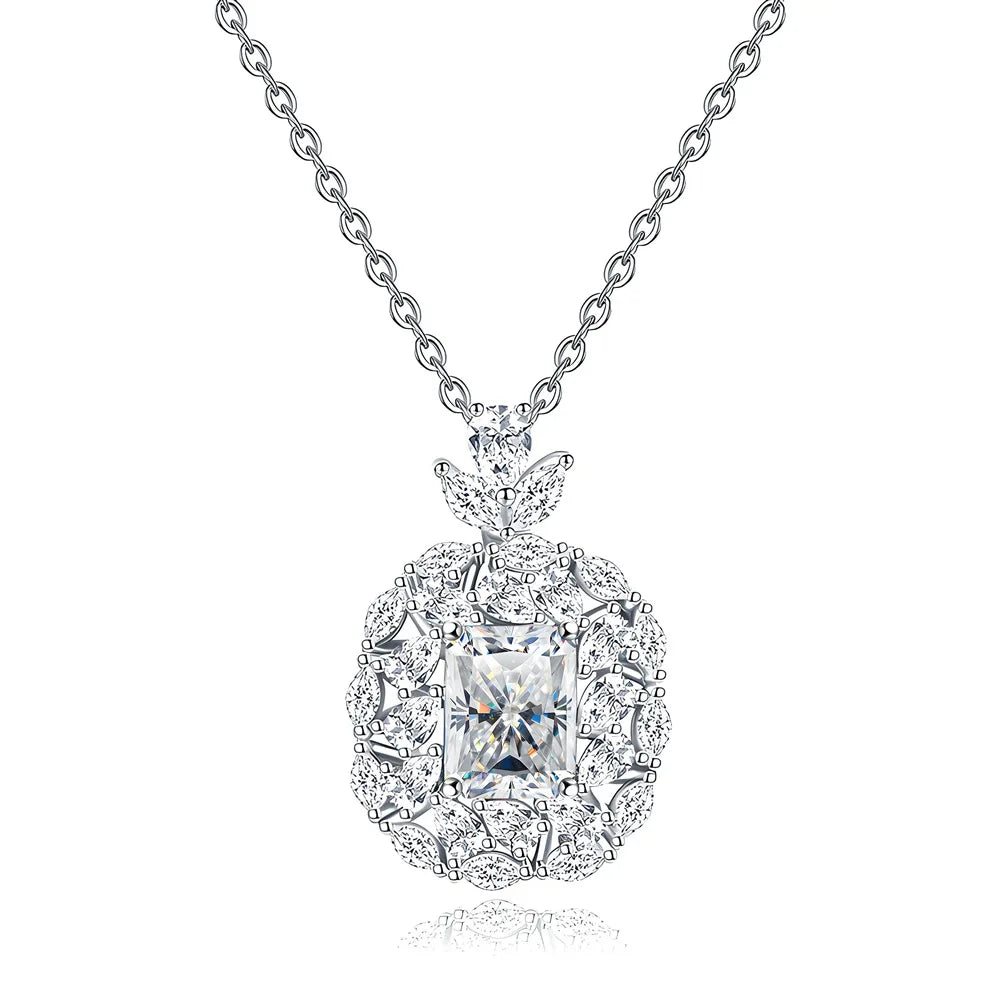 MuShan Luxury Jewelry 925 Sterling Silver Belcher Chain 3CT Moissanite Casual for Bride Gold Vermeil MST Patent Curb Chain