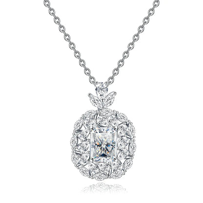 MuShan Luxury Jewelry 925 Sterling Silver Belcher Chain 3CT Moissanite Casual for Bride Gold Vermeil MST Patent Curb Chain