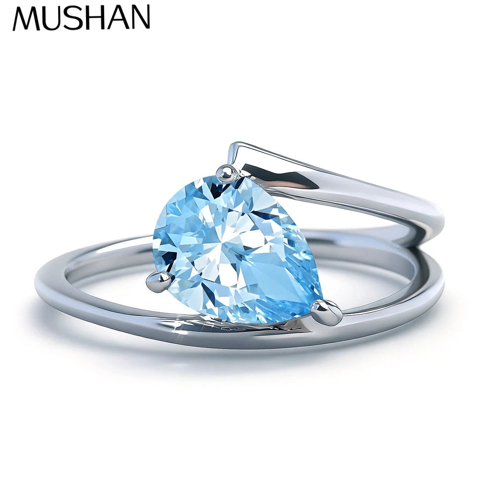 MuShan Jewelry 925 Sterling Silver Ring Wedding Band High Carbon Diamond Valentine Gift Timeless Style Women Rings Fine Jewelry
