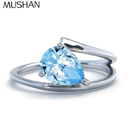 MuShan Jewelry 925 Sterling Silver Ring Wedding Band High Carbon Diamond Valentine Gift Timeless Style Women Rings Fine Jewelry