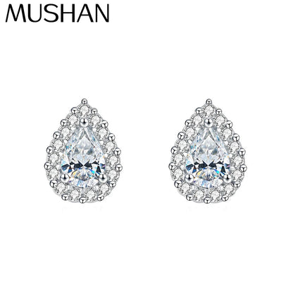 Boucles d'oreilles créoles MuShan en argent sterling 925, tendance, princesse, moissanite, cadeau d'anniversaire pour maman, plaqué rhodium, brevet MST