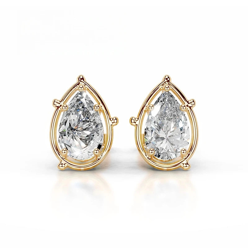 MuShan Brand Jewelry 925 Sterling Silver Stud Earrings 2ct Moissanite Diamond Dangle Earrings for Women MST Patent Fine Jewelry