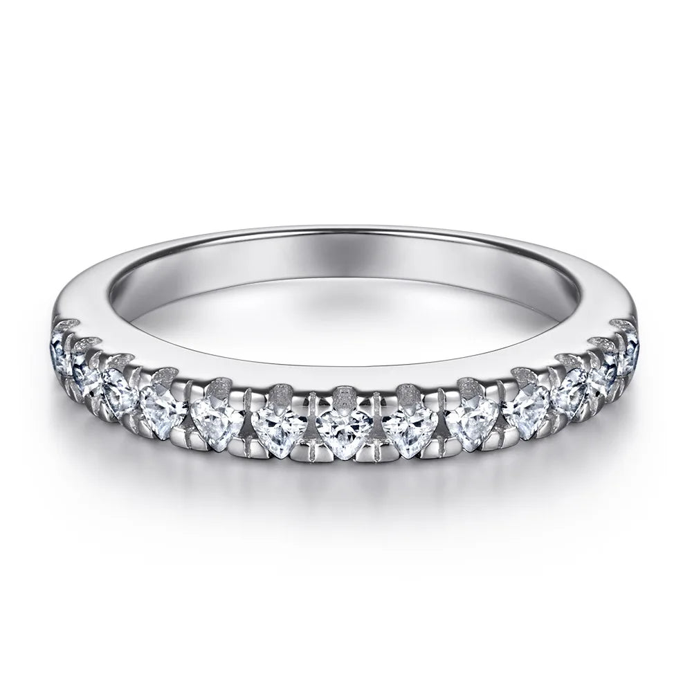 MuShan Jewelry 925 Sterling Silver Elegant Engagement Ring 5A Cubic Zirconia Rings Bands Anniversary Rings Bands  Women Gift