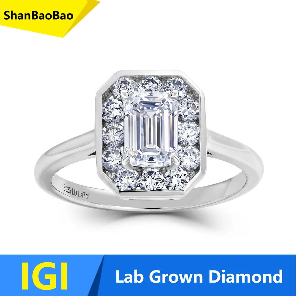 MUSHAN Custom Luxury Diamond Rings Jewelry IGI Certificated for Women 925 Sterling Silver Lab Grown Diamond Ring Band HPHT CVD