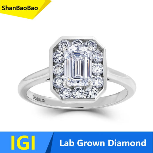MUSHAN Custom Luxury Diamond Rings Jewelry IGI Certificated for Women 925 Sterling Silver Lab Grown Diamond Ring Band HPHT CVD