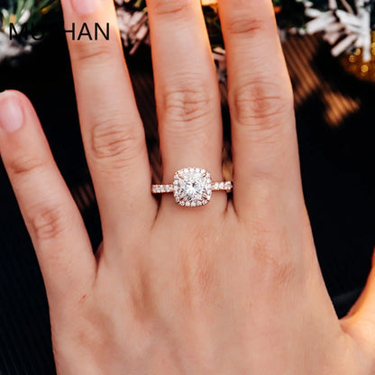 MUSHAN Luxury Custom 14K 18K Gold Rings Band Jewelry With Moissanite Diamond Lab Grown Gemstones Diamond Wedding Ring For Women