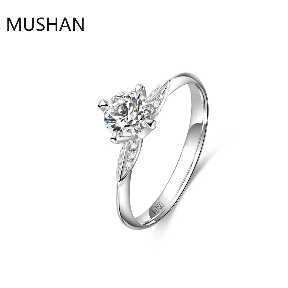 MUSHAN Luxury Custom 14K 18K Gold Rings Band Jewelry With Moissanite Diamond Lab Grown Gemstones Diamond Wedding Ring For Women